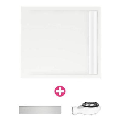 Douchevloer Xenz Easy Tray | 90x90 cm | Incl.Gootcover en Afvoersifon | Acryl | Vierkant | Wit glans Douchevloer Xenz Easy Tray | 90x90 cm | Incl.Gootcover en Afvoersifon | Acryl | Vierkant | Wit glans
