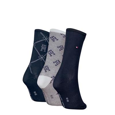 Tommy Hilfiger 2-pack dames sokken - Monogram - Giftbox - Katoenen dames kousen