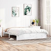 Bedframe massief hout wit 150x200 cm - thumbnail