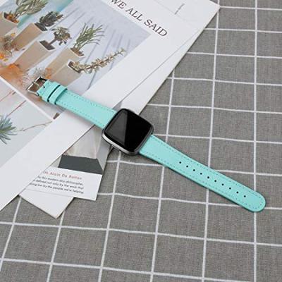 Fitbit Versa 1 / 2 & Lite leren bandje - Blauwgroen Fitbit Versa 1 / 2 & Lite leren bandje - Blauwgroen