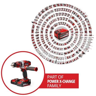 Einhell Power X-Change TE-CD 18/48 Li-i (2x2,0Ah) Accu-klopboor/schroefmachine 2 snelheden Incl. 2 accus, Incl. koffer