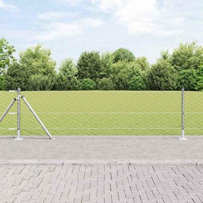 VidaXL Afrasteringspaal zilver 10 x 0,6 m (50 mm gaas) staal
