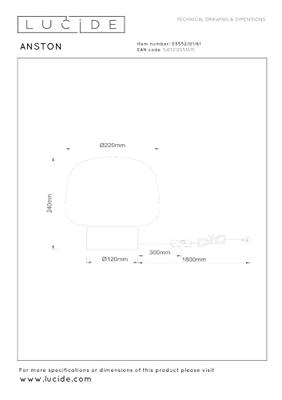 Lucide ANSTON - Tafellamp - 1xE14 - Opaal Lucide ANSTON - Tafellamp - 1xE14 - Opaal