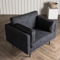 Nohr Fauteuil 'Tylan' Linnen, kleur Zwart - thumbnail