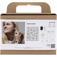 Creativ Company Mini hobbyset sieraden, rozen, zwart, zwart/wit, wit, 1 doos - thumbnail