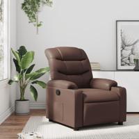Fauteuil verstelbaar kunstleer bruin - thumbnail