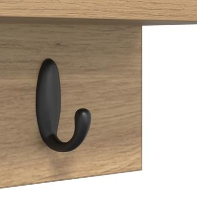 Wandgemonteerde kapstok met plank Wandgemonteerd artisanaal eikenkleurig Wandgemonteerde kapstok met plank Wandgemonteerd artisanaal eikenkleurig