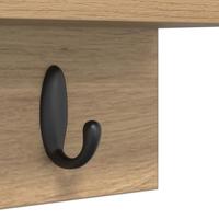 Wandgemonteerde kapstok met plank Wandgemonteerd artisanaal eikenkleurig - thumbnail