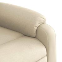 Fauteuil verstelbaar stof crèmekleurig - thumbnail