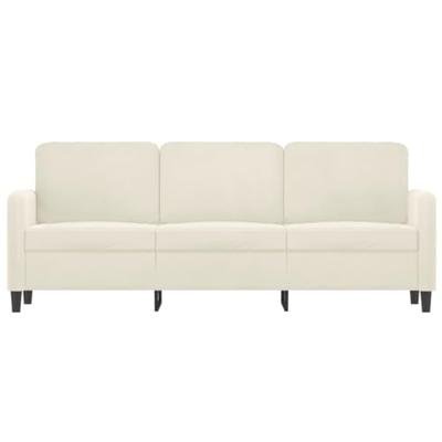 Driezitsbank 180 cm fluweel crmekleurig Driezitsbank 180 cm fluweel crmekleurig