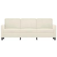 Driezitsbank 180 cm fluweel crmekleurig - thumbnail