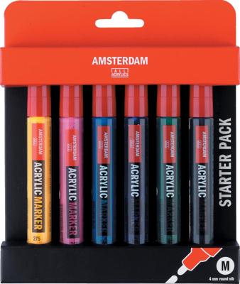 Talens Amsterdam acryl marker basisset, 6dlg.