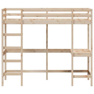 Hoogslaper met bureau massief grenenhout 75x190 cm - thumbnail