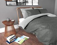 RoyalTextile - Twin Face Dekbedovertrek Micropercal - Grijs/Antraciet - 240 x 220 - thumbnail