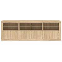 Dressoir met LED-verlichting 202x37x67 cm sonoma eikenkleurig - thumbnail
