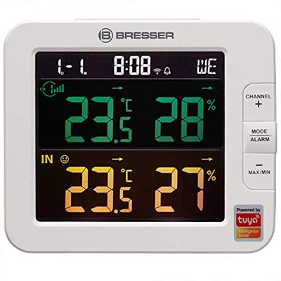 BRESSER Tuya Smart Home 7 kanaals slimme thermo-/hygrometer