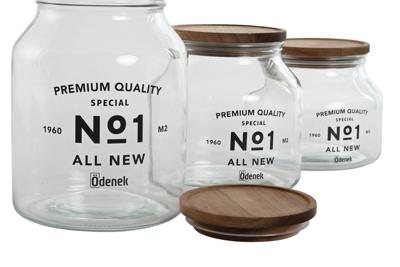 Set van 3 Potjes Home ESPRIT Natuurlijk Kristal Acacia 1,5 L 2 L 3 L 16 x 16 x 21 cm