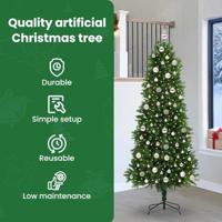 VidaXL Kerstboom met 300 led met standaard groen 240 cm pe - thumbnail