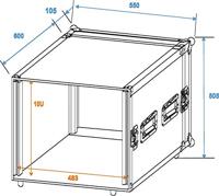 Roadinger Amplifier Rack PR-2ST 19 inch flightcase 10 HE 570 mm diep - thumbnail