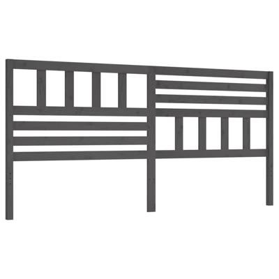 Hoofdbord 206x4x100 cm massief grenenhout grijs