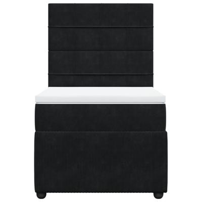 Boxspring met matras fluweel zwart 160x200 cm