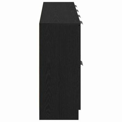 Dressoir Zwart Eiken 180 x 30 x 70 cm Bewerkt hout