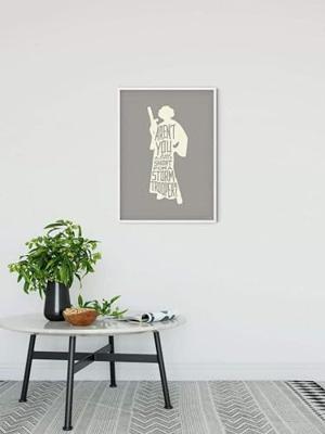 Kunstdruk Star Wars - Silhouette Quotes Leia 40x50cm