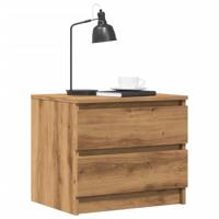 Nachtkastjes 2 st 50x40x43.5 cm bewerkt hout artisanaal eiken - thumbnail