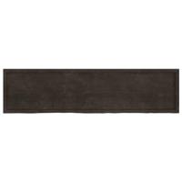 Wastafelblad 200x50x6 cm behandeld massief hout donkergrijs - thumbnail