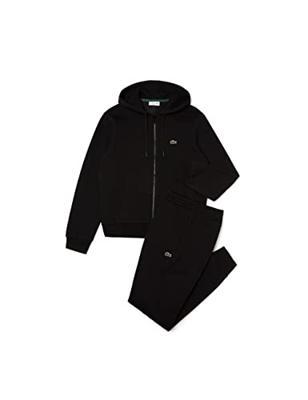 Lacoste Hooded Zipper Trainingspak Heren Zwart - Maat L - Kleur: Zwart | Soccerfanshop