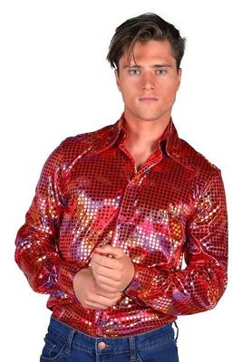 Heren disco blouse rood