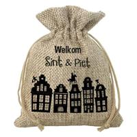 Folat BV Jute cadeauzakje - welkom sint & piet - thumbnail