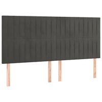 Boxspring met matras fluweel donkergrijs 160x200 cm - thumbnail