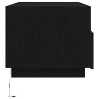 Salontafel met LED-verlichting 90x49x40 cm zwart eiken - thumbnail