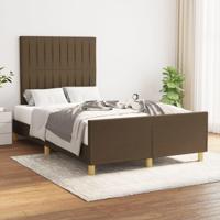 Bedframe zonder matras 120x200 cm stof donkerbruin - thumbnail