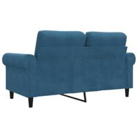Tweezitsbank 120 cm fluweel blauw - thumbnail