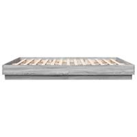 Bedframe met LED-verlichting grijs sonoma eikenkleur 200x200 cm - thumbnail