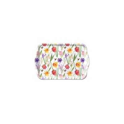 Tray melamine 13x21 cm flowers in spring