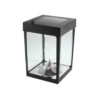 Mini solar tafel theelichthouder - Glazen wanden - Zwart - thumbnail