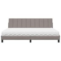 Bed met matras "Hanko" stof taupe 200x200 cm - thumbnail