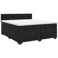 Boxspring met matras fluweel zwart 200x200 cm - thumbnail