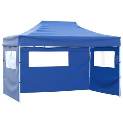 Vouwtent pop-up met 4 zijwanden 3x4,5 m blauw