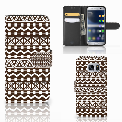 Samsung Galaxy S7 Telefoon Hoesje Aztec Brown Samsung Galaxy S7 Telefoon Hoesje Aztec Brown