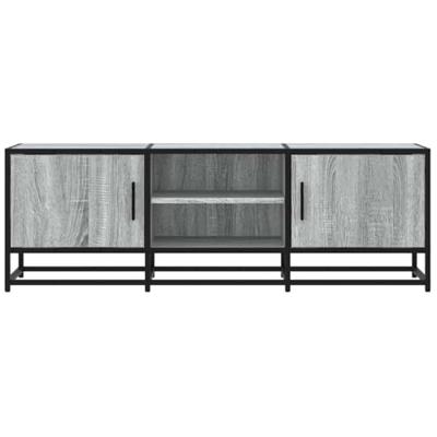 Tv-meubel 120x35x41 cm bewerkt hout metaal grijs sonoma eiken