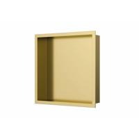 Inbouwnis Luca Sanitair 30x30x6,5cm RVS Geborsteld Goud PVD - thumbnail