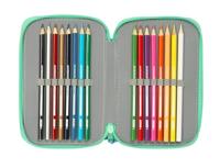 Pennenetui met 3 vakken Bluey Sisters Groen Water 12,5 x 19,5 x 5,5 cm 37 Onderdelen - thumbnail