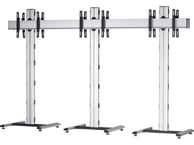 VCM Morgenthaler MOBIL-(1X3)-D 1x3: back-to-back Videowall standvoet 106,7 cm (42) - 139,7 cm (55) In hoogte verstelbaar, Kantelbaar