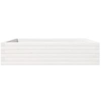 VidaXL Plantenbak 100x100x23 cm massief grenenhout wit - thumbnail