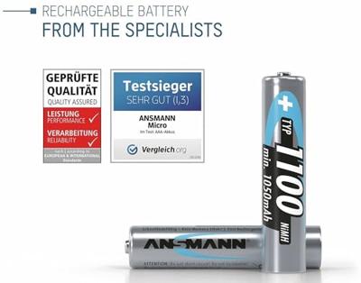 Ansmann HR03 +Box Oplaadbare AAA batterij (potlood) NiMH 1050 mAh 1.2 V 4 stuk(s) Ansmann HR03 +Box Oplaadbare AAA batterij (potlood) NiMH 1050 mAh 1.2 V 4 stuk(s)