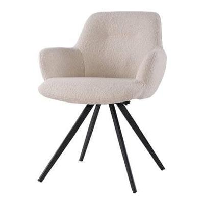 Sohome Draaibare Eetkamerstoel 'Aimée' Bouclé, kleur Beige